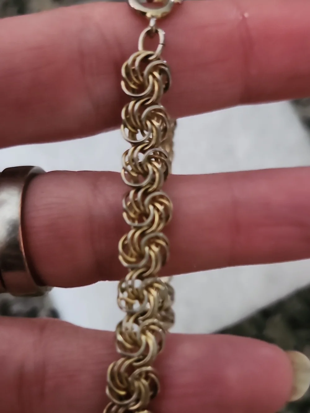 Gold-Tone Byzantine Chain Bracelet - 7.5 Inches